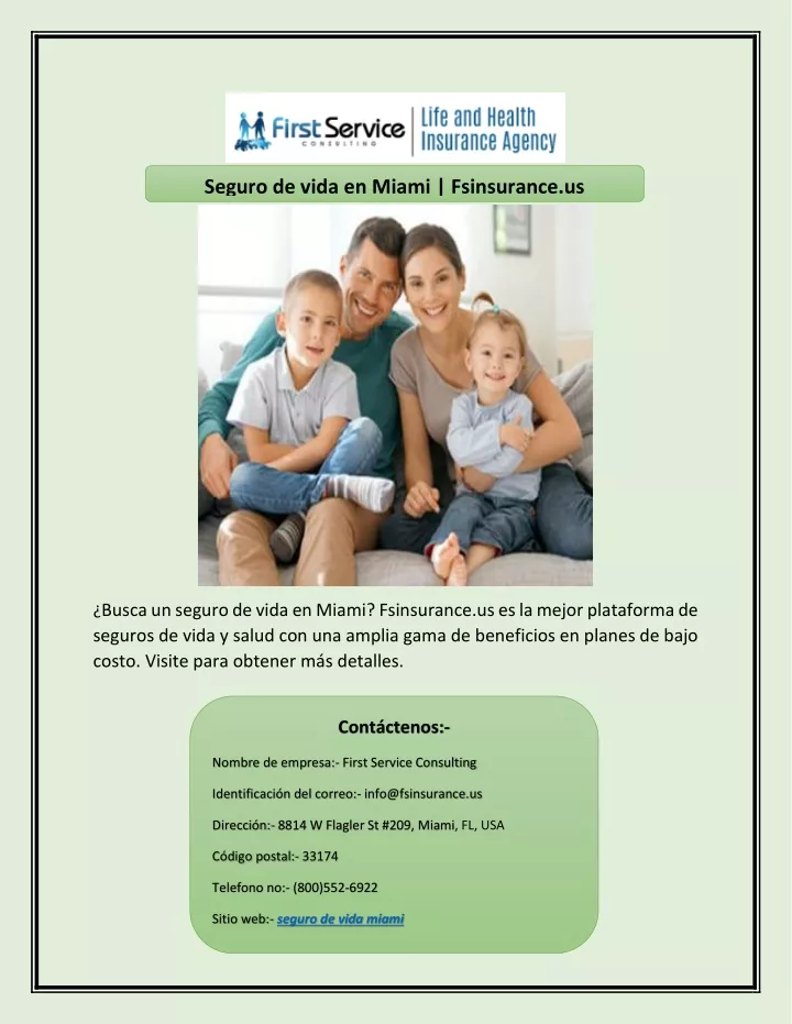 PPT Seguro De Vida En Miami Fsinsurance Us PowerPoint Presentation