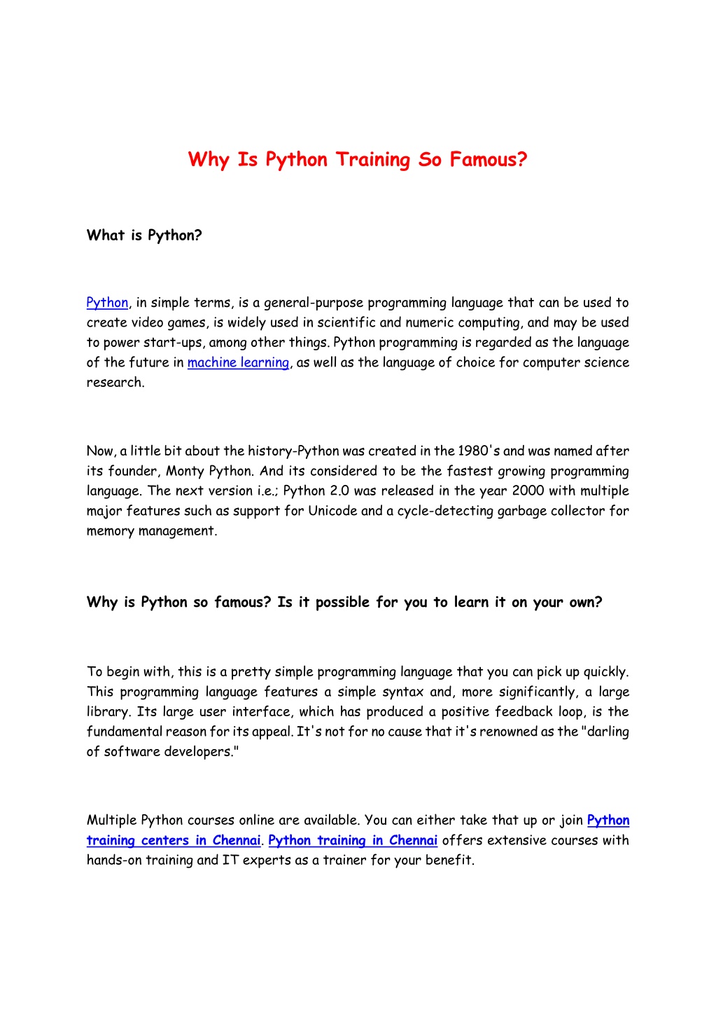 PPT Why Is Python Training So Famous PowerPoint Presentation Free