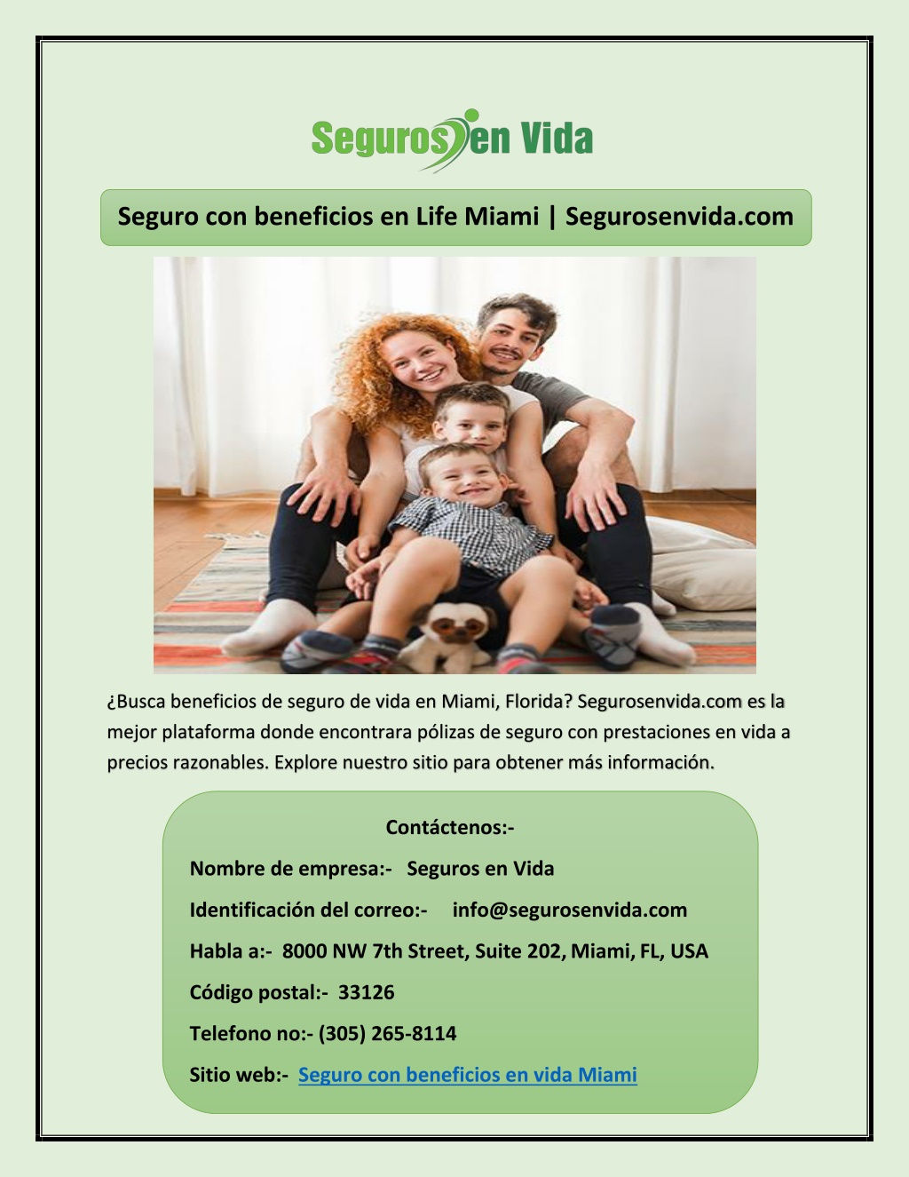 Ppt Seguro Con Beneficios En Life Miami Segurosenvida