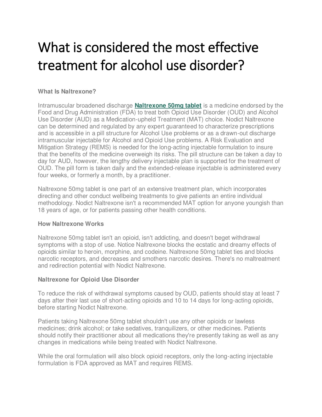 Ppt What Is Considered The Most Effective Treatment For Alcohol Use