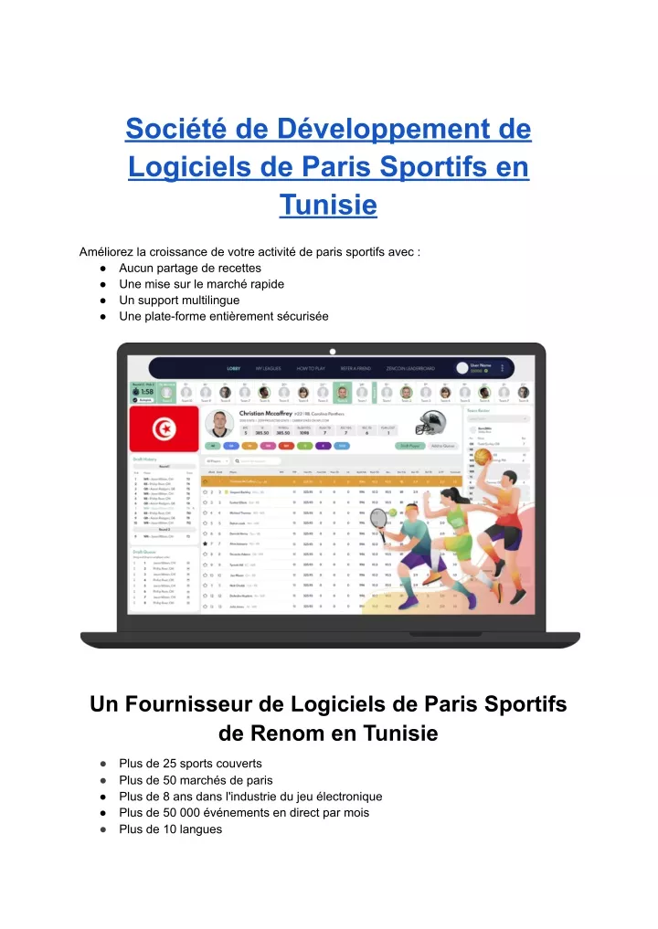 Ppt Soci T De D Veloppement De Logiciels De Paris Sportifs En