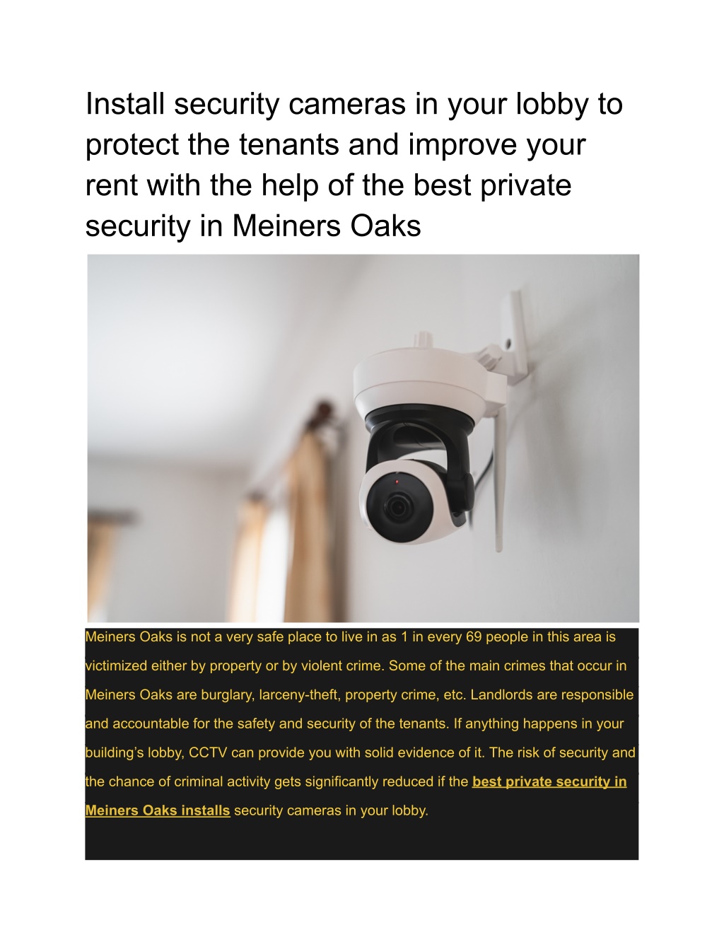 PPT Install Security Cameras In Your Lobby To Protect The Tenants And