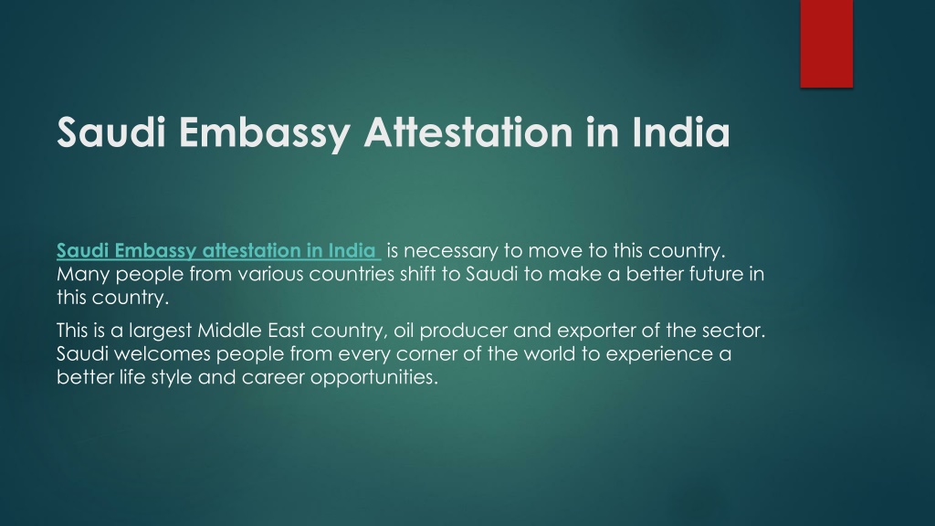 PPT Saudi Embassy Certificate Attestation In India PowerPoint