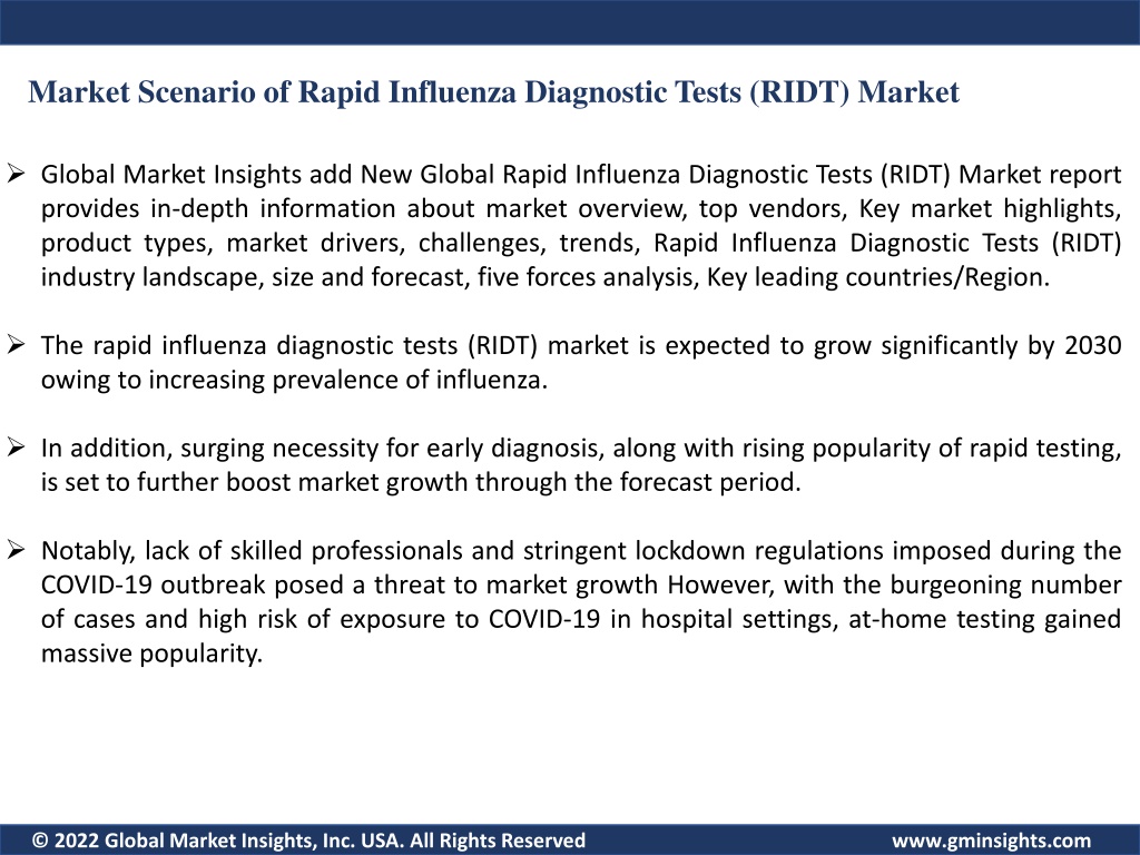 Ppt Rapid Influenza Diagnostic Tests Ridt Market Size