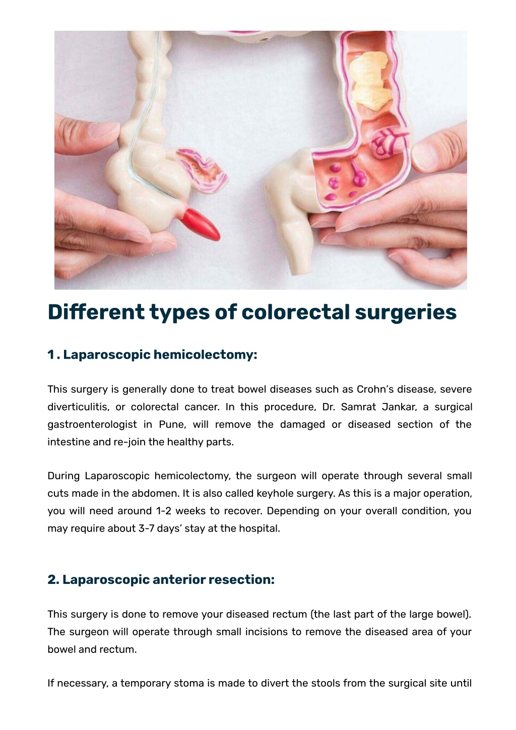 Ppt Colorectal Surgery Dr Samrat Jankar Laparoscopic Surgeon In Pcmc