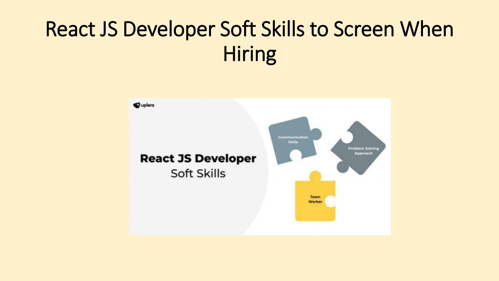 PPT ReactJS Developer Skills To Screen While Recruiting PowerPoint