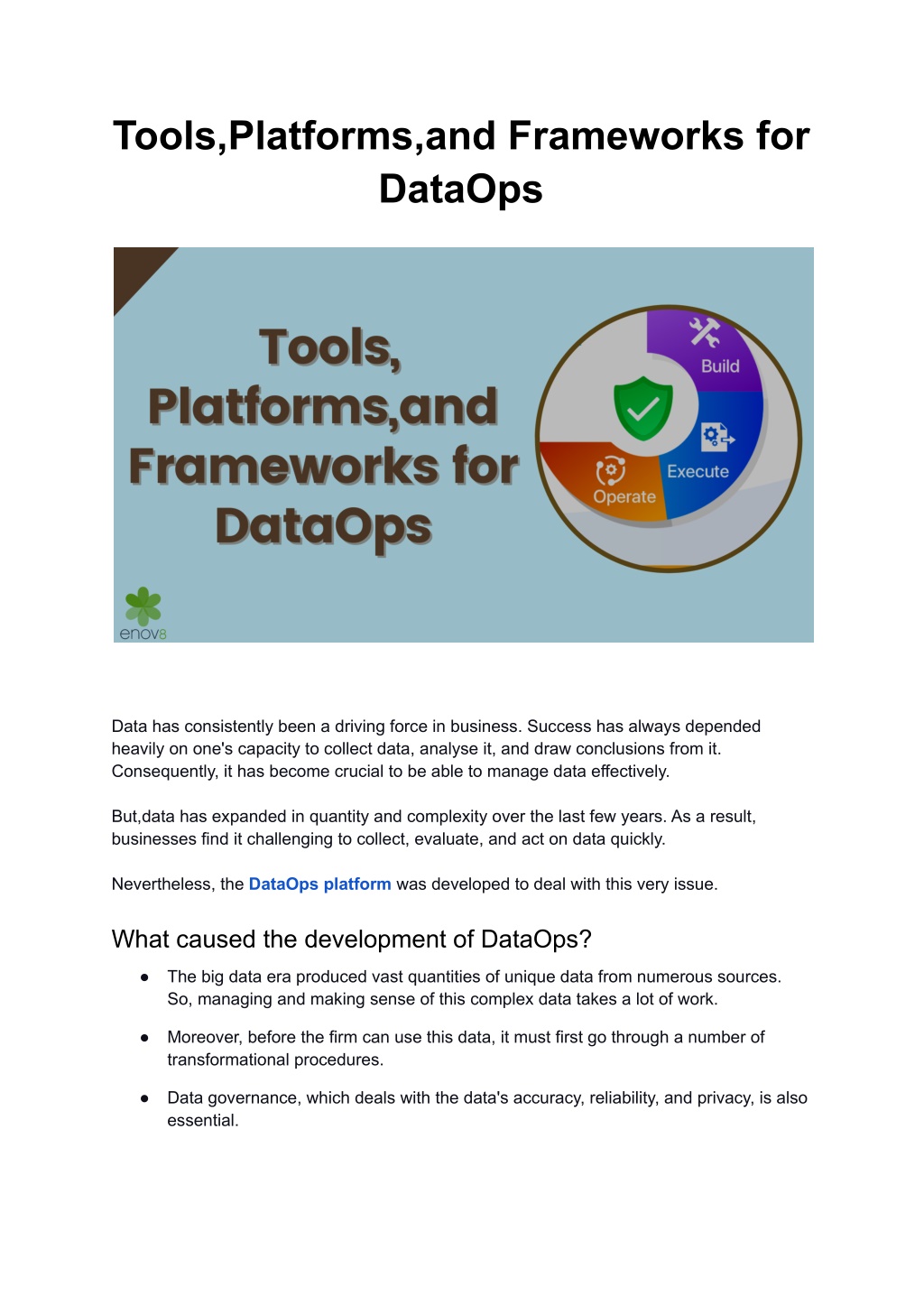 Ppt Tools Platforms And Frameworks For Dataops Powerpoint