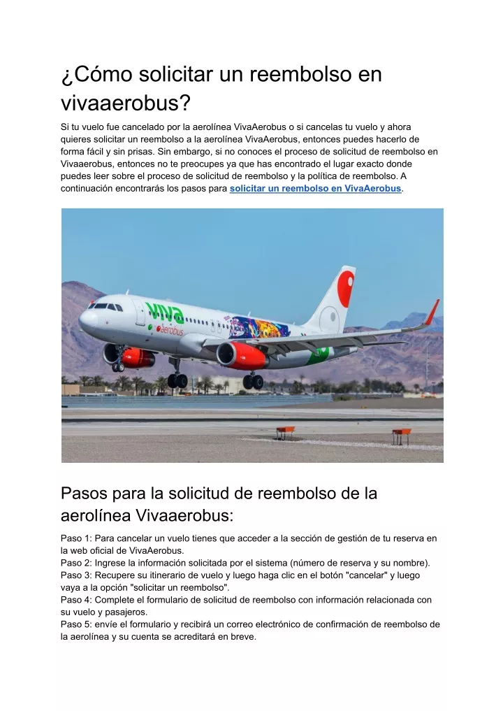 Ppt C Mo Solicitar Un Reembolso En Vivaaerobus Powerpoint