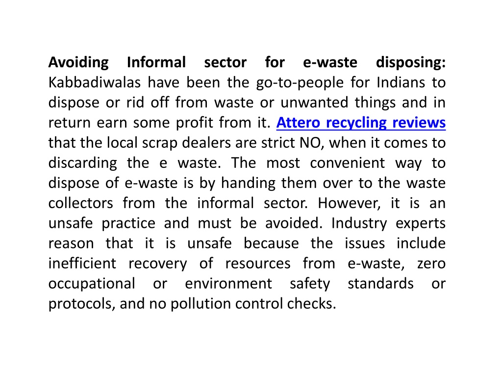 Ppt Attero Recycling Pvt Ltd How Can We Dispose E Waste Sustainably