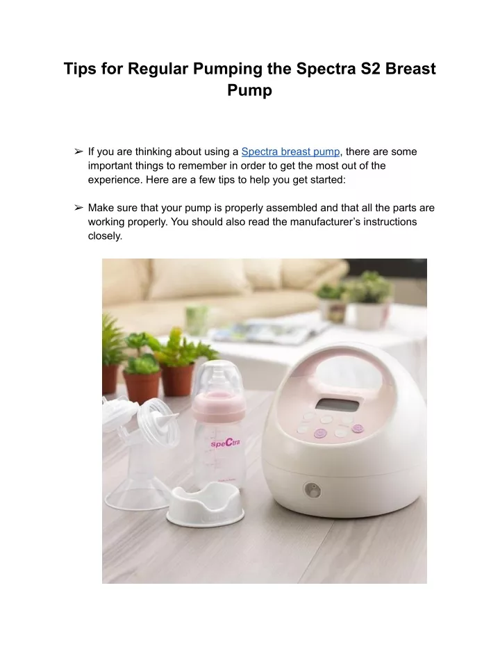 Ppt Tips For Regular Pumping The Spectra S Breast Pump Powerpoint