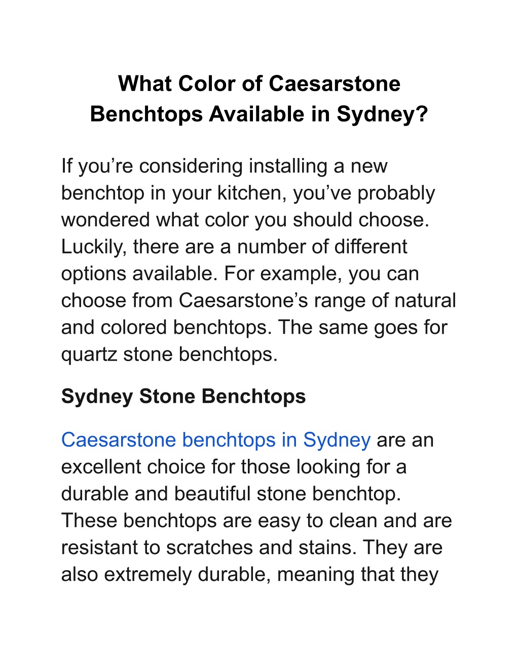 Ppt What Color Of Caesarstone Benchtops Available In Sydney