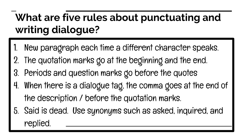 PPT Dialogue Punctuation Q1 Week 8 6th Grade Language Arts PowerPoint