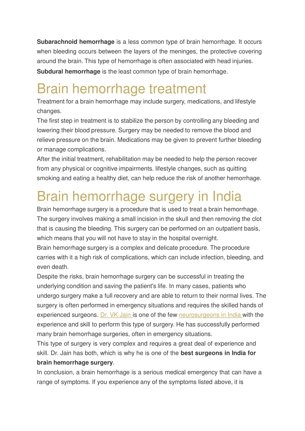 Ppt What You All Need To Know About Brain Hemorrhage Surgery In India