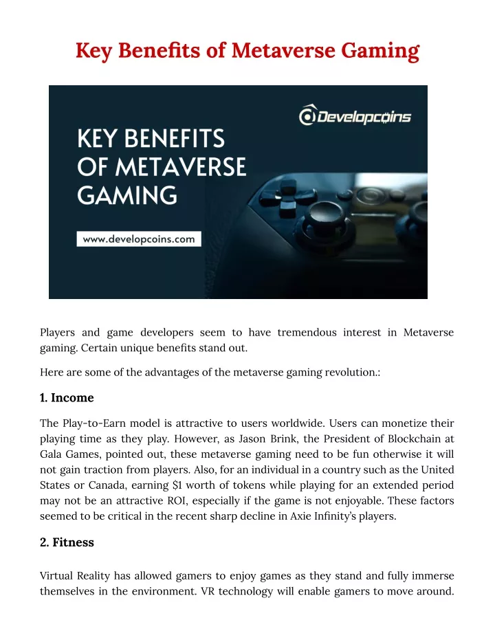 Ppt How The Metaverse Can Benefit Your Gaming Experience Powerpoint