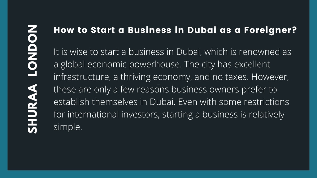 Ppt How To Start A Business In Dubai As A Foreigner Powerpoint