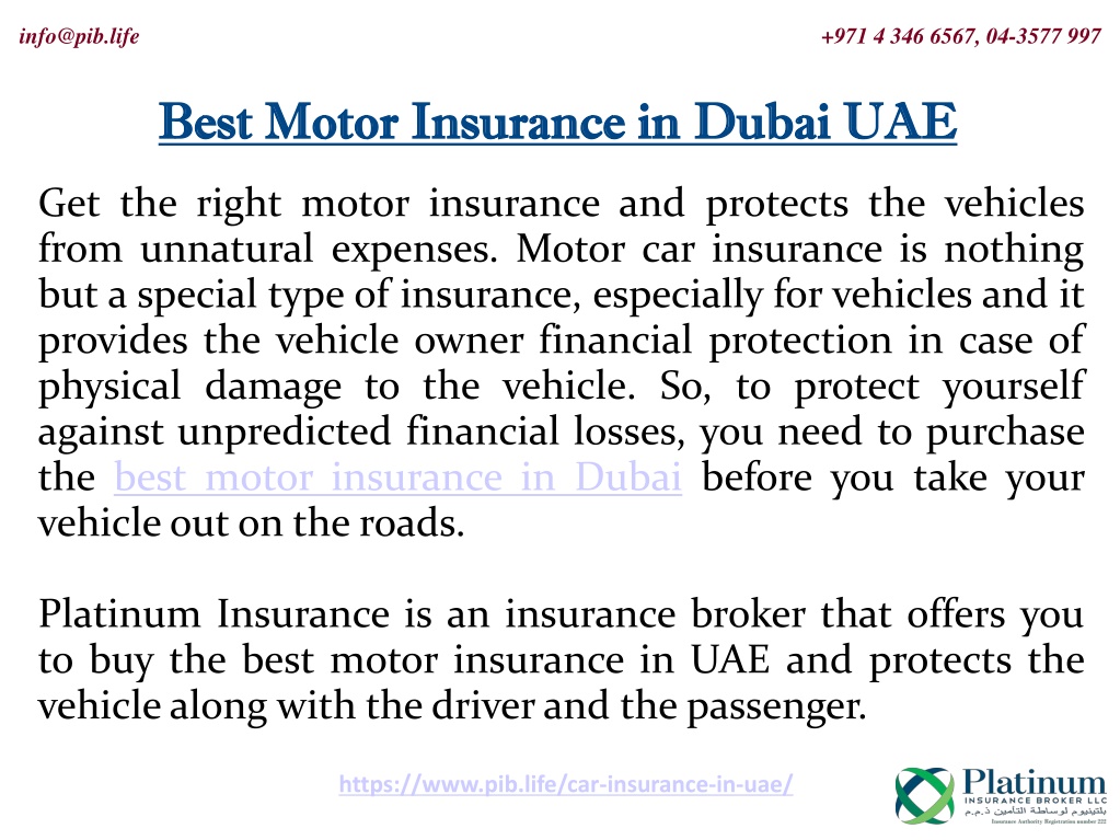 Ppt Best Motor Insurance In Dubai Uae Powerpoint Presentation Free