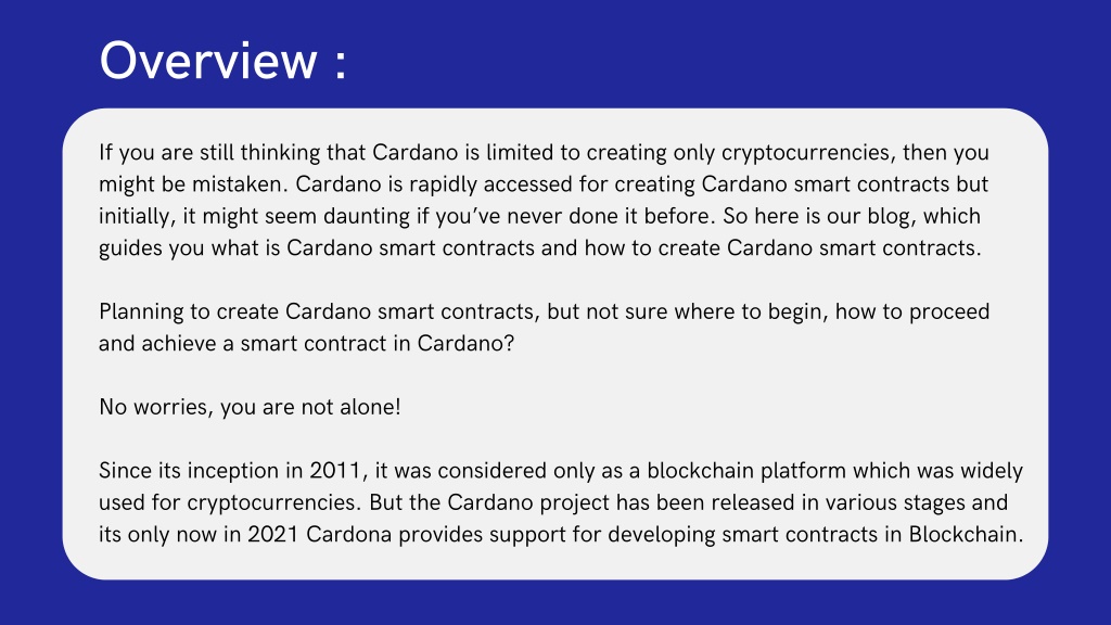 Ppt How To Create Cardano Smart Contracts Powerpoint Presentation