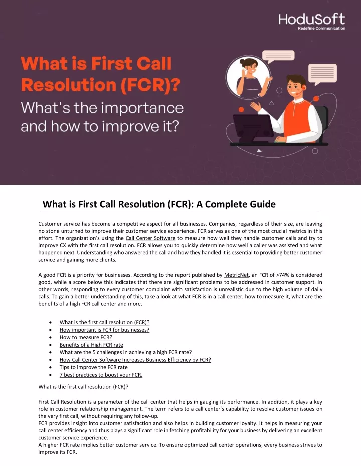 PPT What Is First Call Resolution FCR A Complete Guide PowerPoint