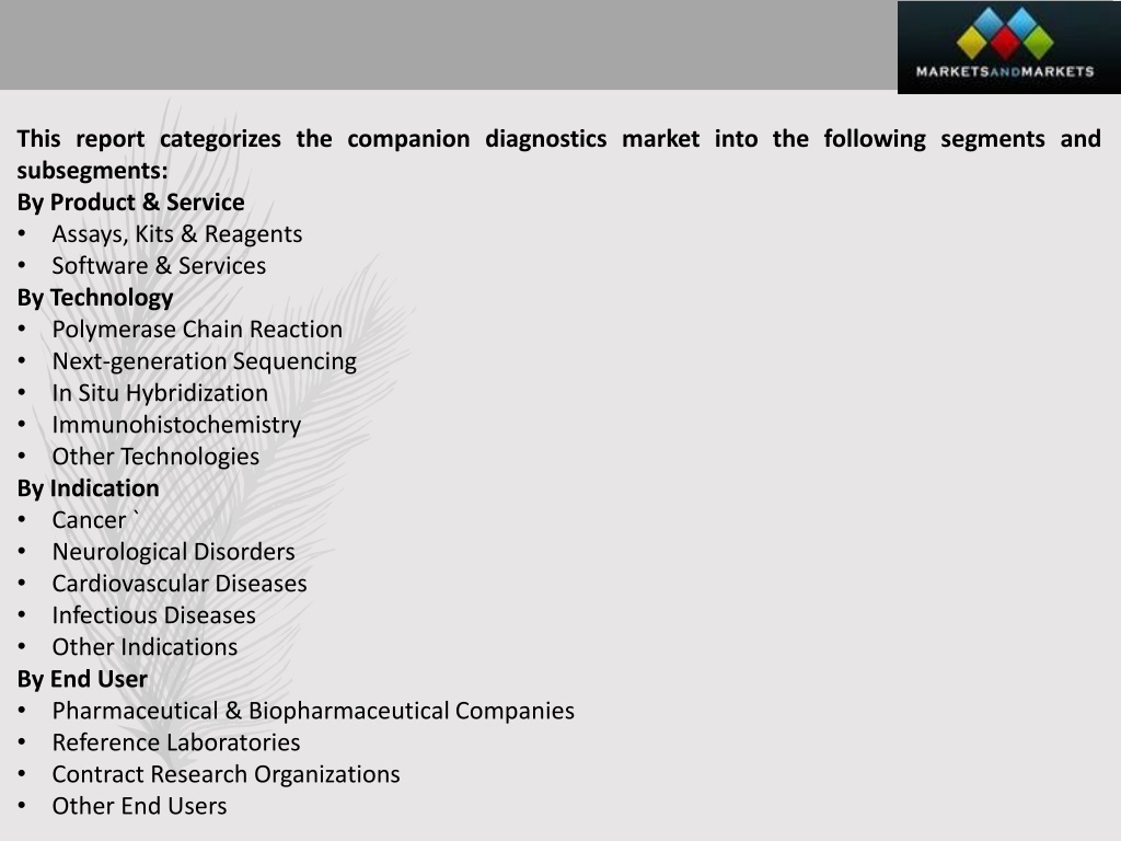 Ppt Companion Diagnostics Market Comprehensive Evaluation