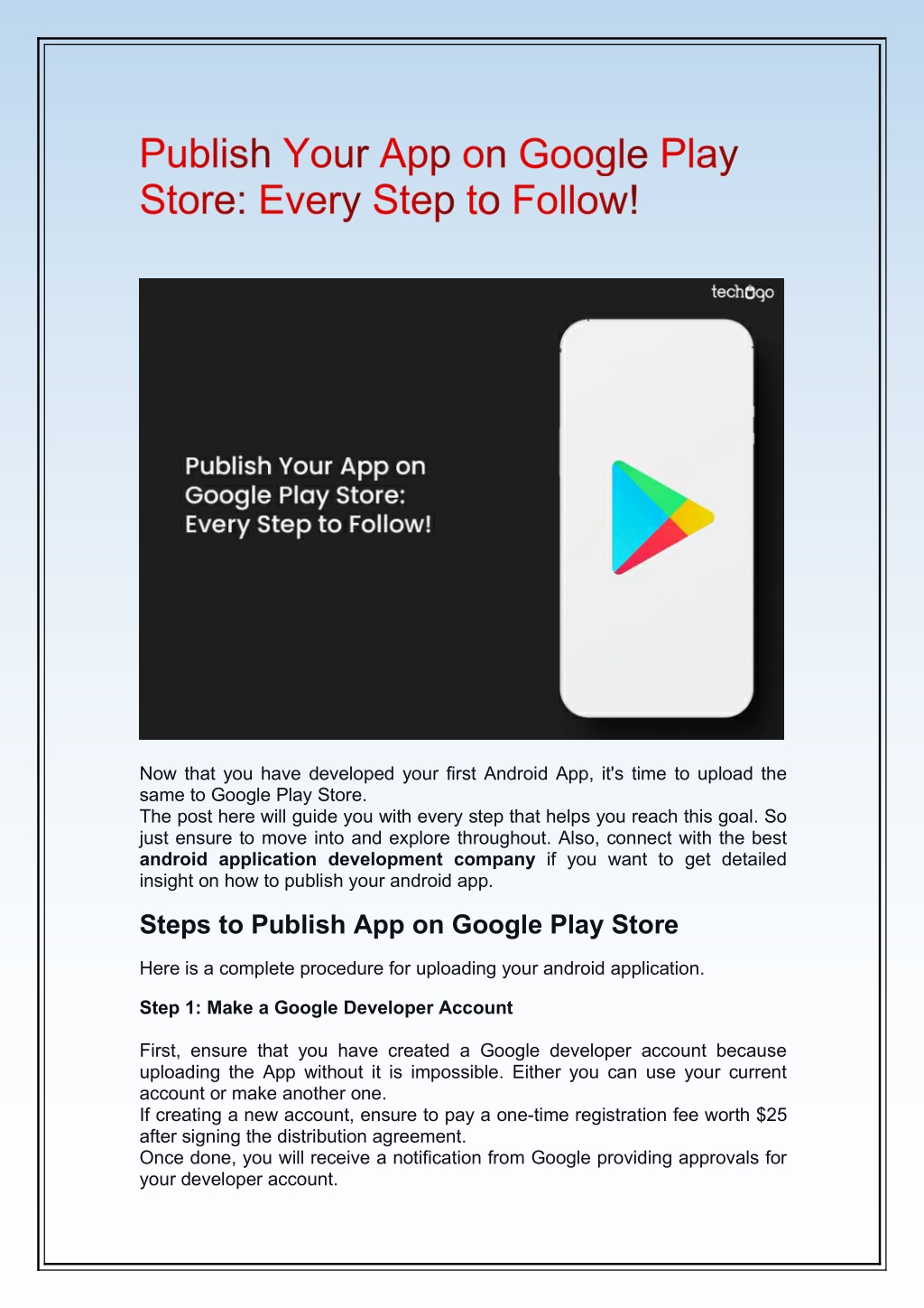 PPT Publish Your App On Google Play Store Every Step To Follow