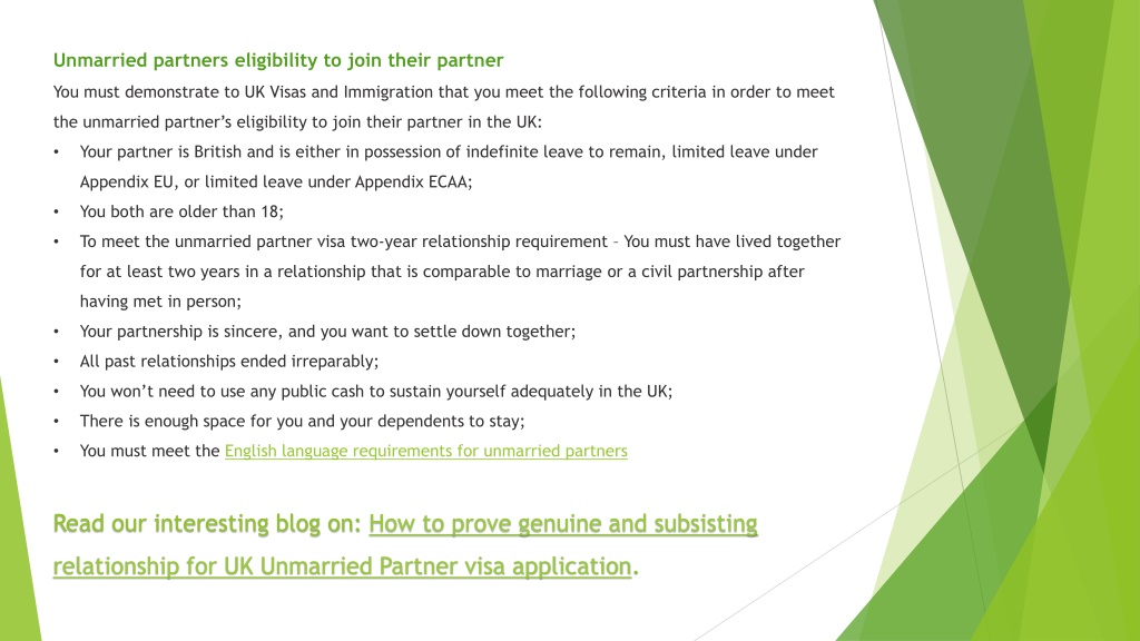 Ppt Unmarried Partner Can Join Their Partner In The Uk Powerpoint