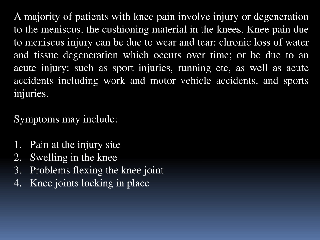 Ppt Knee Meniscal Tears Specialist Powerpoint Presentation Free