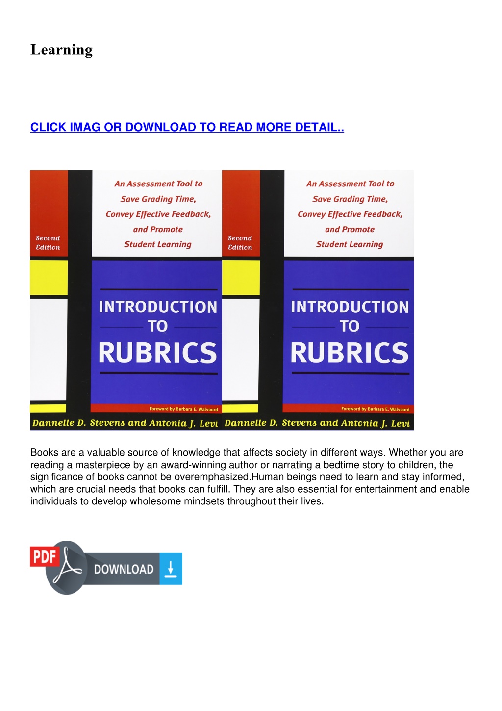 PPT EBOOK Introduction To Rubrics An Assessment Tool To Save Grading