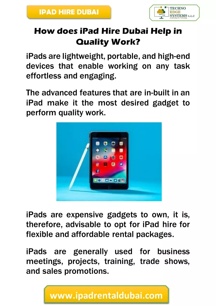 Ppt How Does Ipad Hire Dubai Help In Quality Work Powerpoint