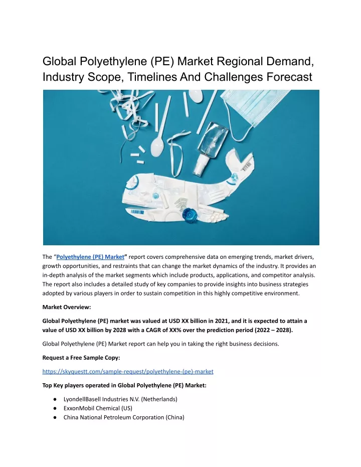 Ppt Global Polyethylene Pe Market Regional Demand Industry Scope