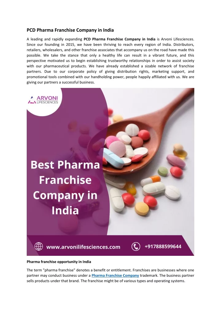 PPT PCD Pharma Franchise Company In India PowerPoint Presentation