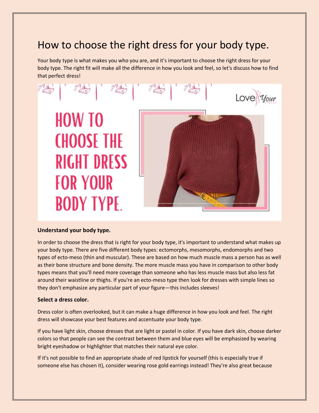 Ppt How To Choose The Right Dress For Your Body Type Powerpoint