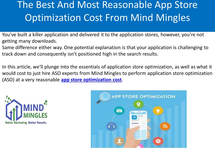 PPT App Store Optimization Cost PowerPoint Presentation Free