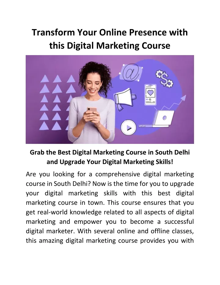 PPT Transform Your Online Presence With This Digital Marketing Course