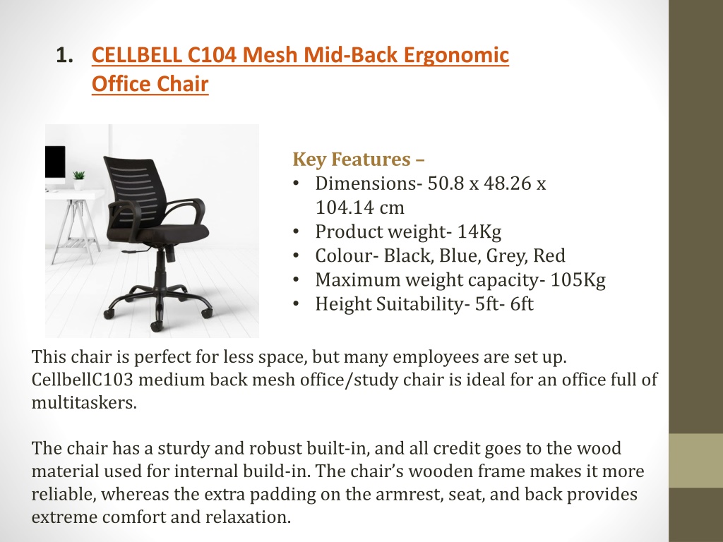 Ppt Best Office Chair Under Powerpoint Presentation Free