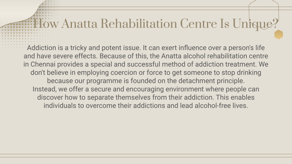 Ppt Drug Alcohol Rehabilitation Centre Anatta Rehabilitation