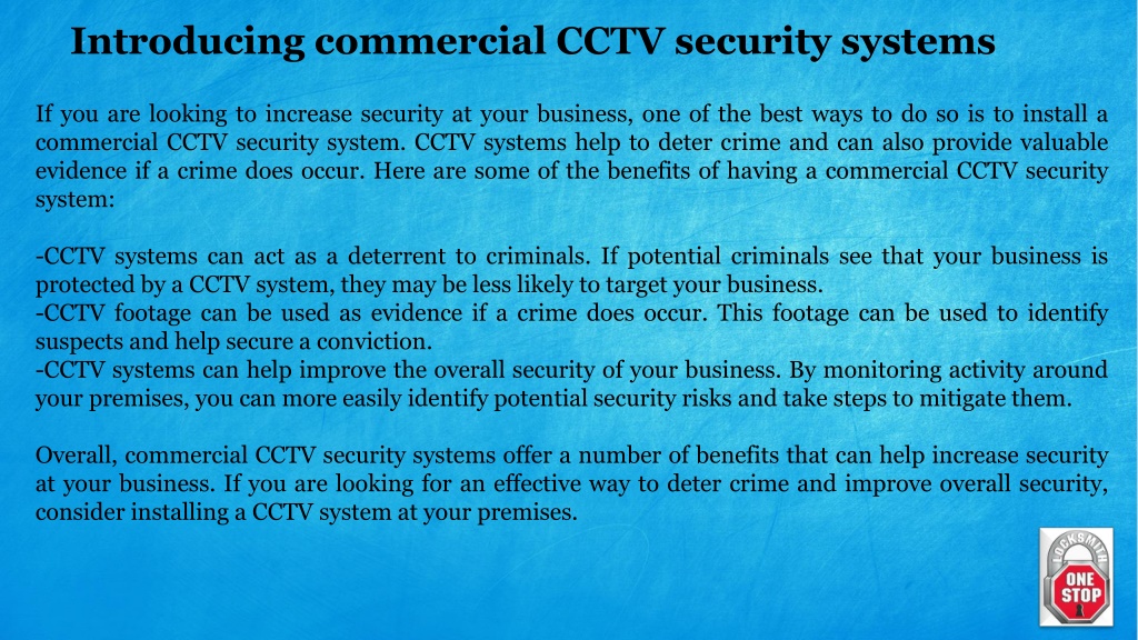 PPT How A Commercial CCTV Security System Will Increase Security At