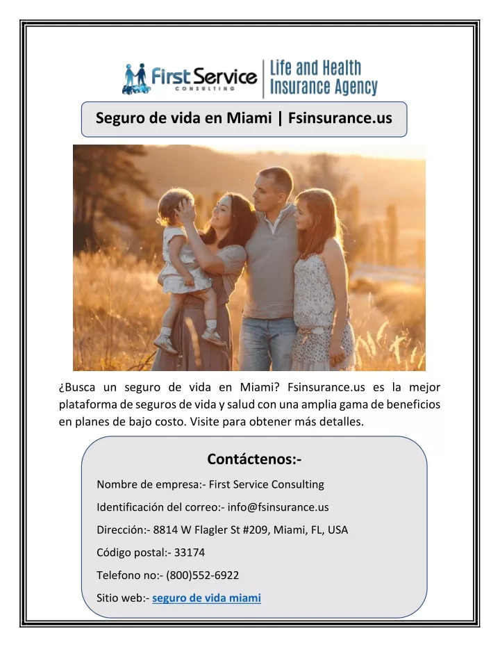 PPT Seguro De Vida En Miami Fsinsurance Us PowerPoint Presentation