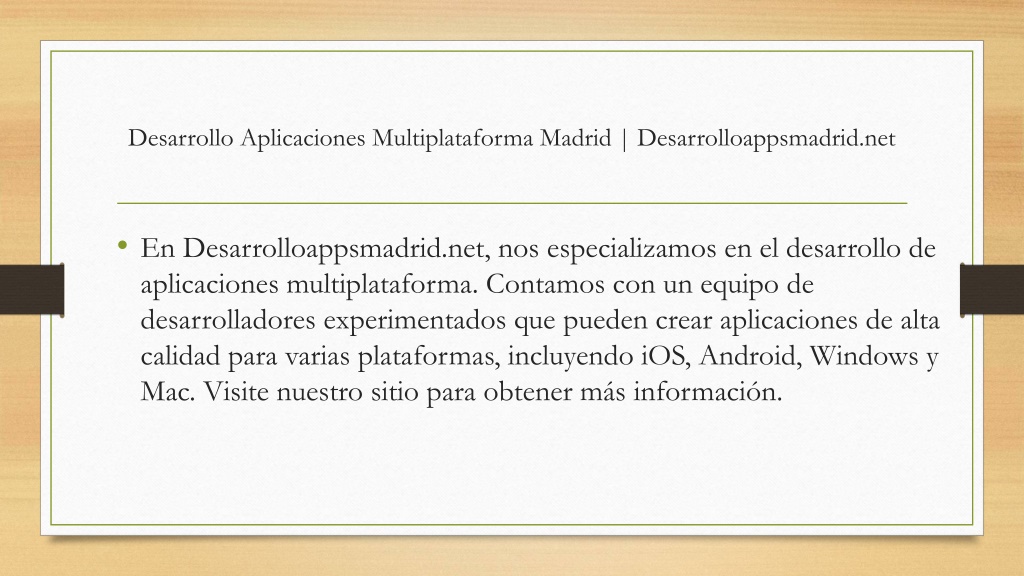 Ppt Desarrollo Aplicaciones Multiplataforma Madrid