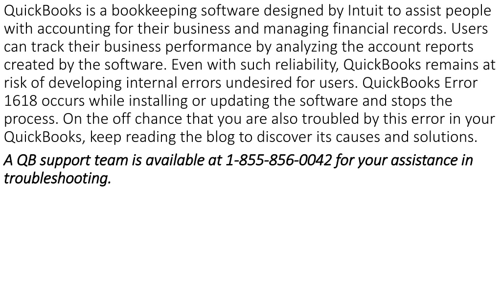 Ppt Easy Troubleshooting Guide To Resolve Quickbooks Error