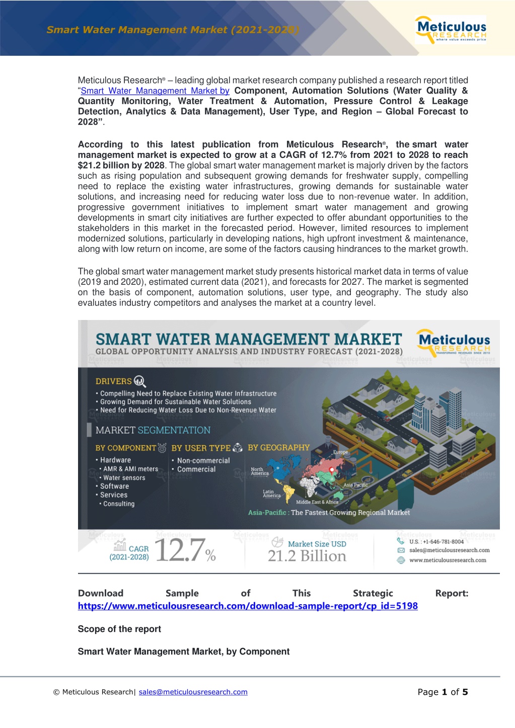 Ppt Smart Water Management Market Powerpoint Presentation Free