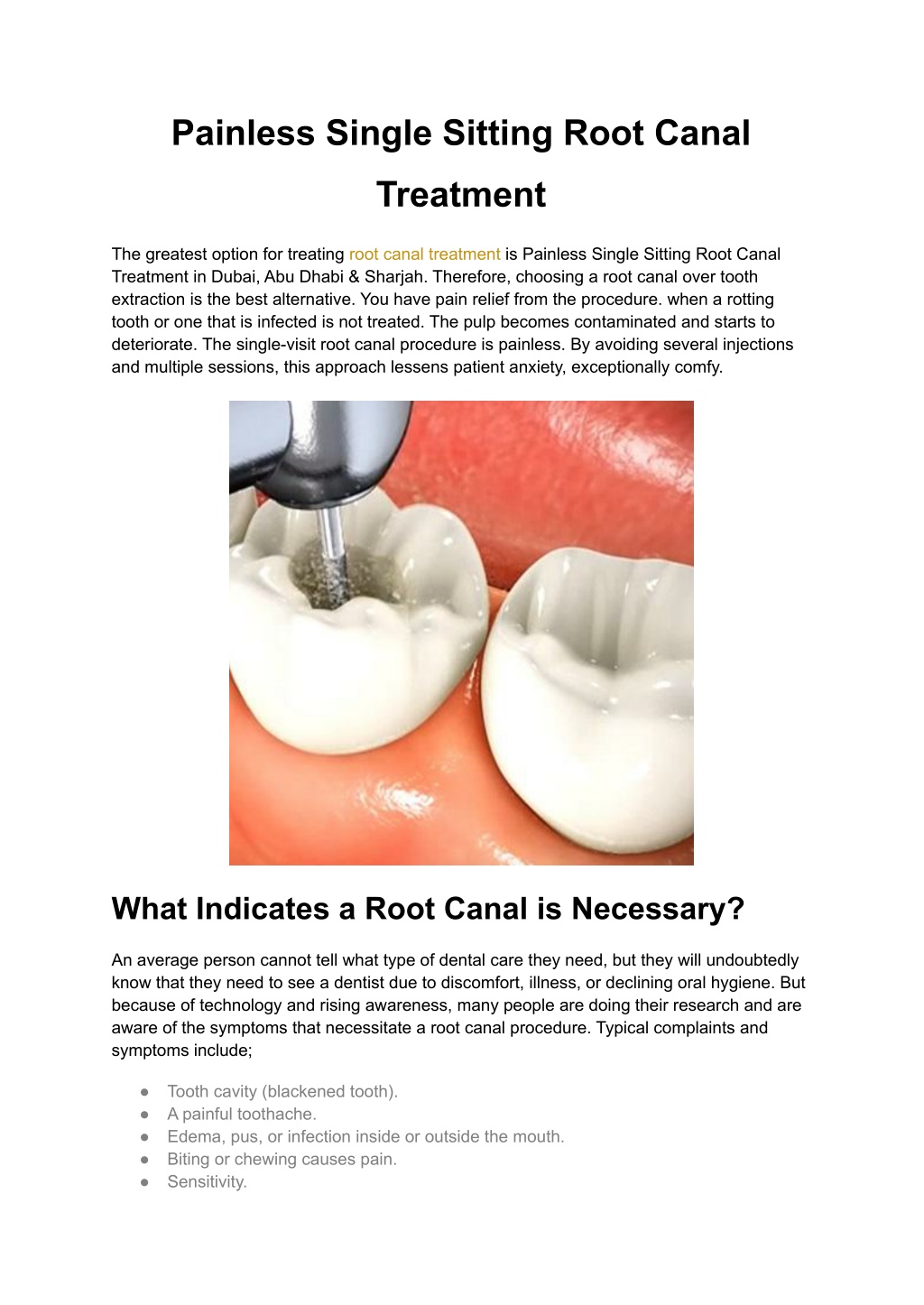 Ppt Painless Single Sitting Root Canal Treatment Powerpoint