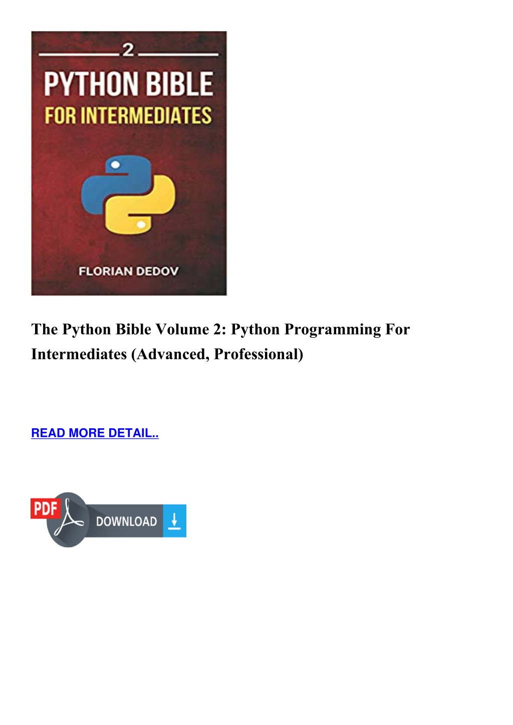 PPT The Python Bible Volume 2 Python Programming For Intermediates