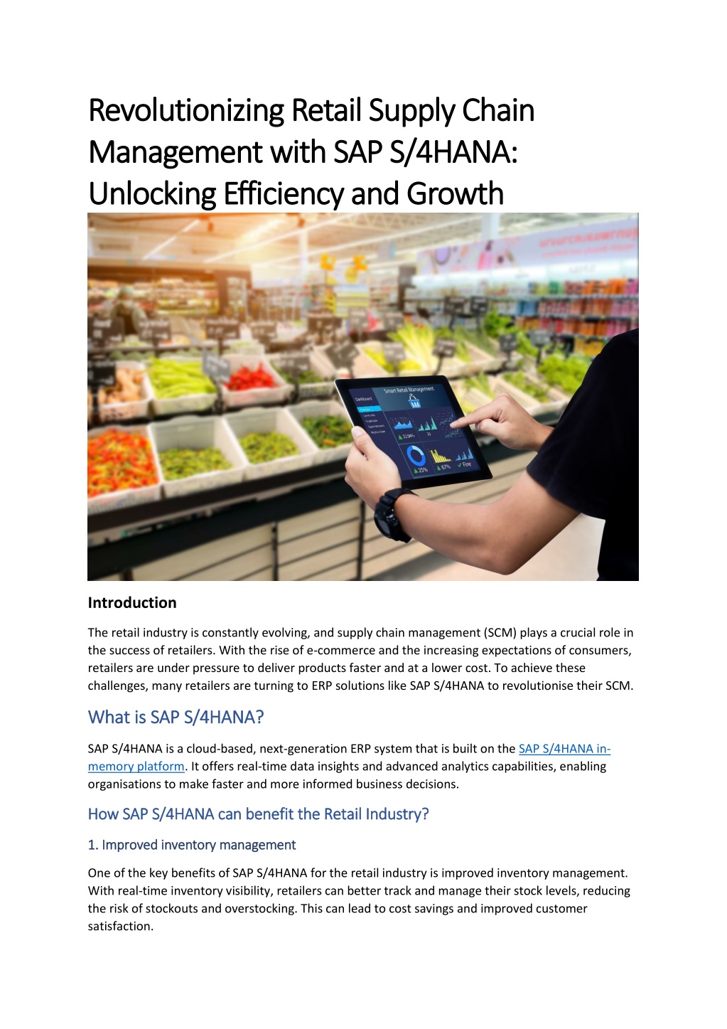 PPT Revolutionizing Retail Supply Chain Management With SAP S4HANA