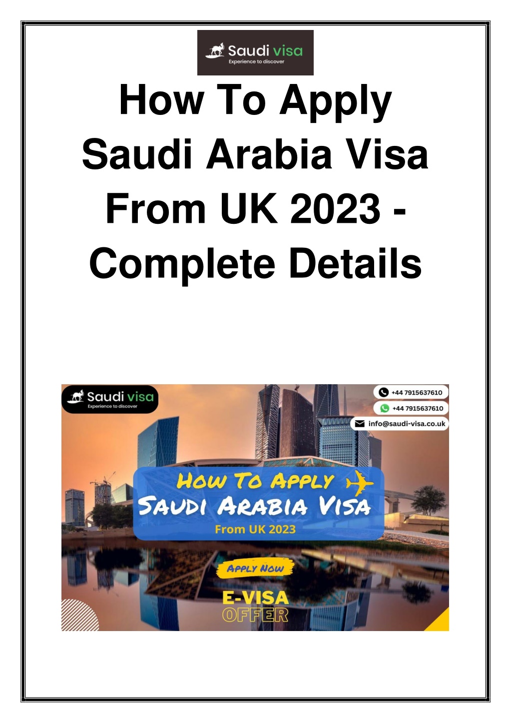 PPT How To Apply Saudi Arabia Visa From UK 2023 Complete Details