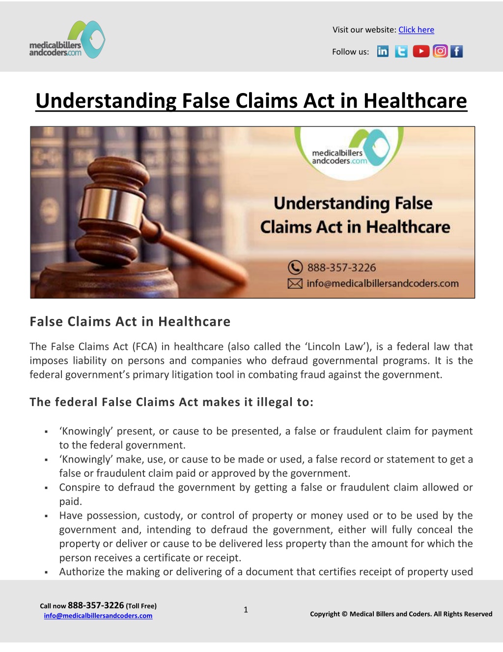 PPT Understanding False Claims Act In Healthcare PowerPoint