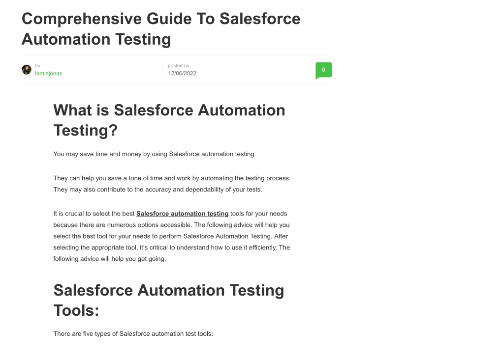 Ppt Comprehensive Guide To Salesforce Automation Testing Powerpoint