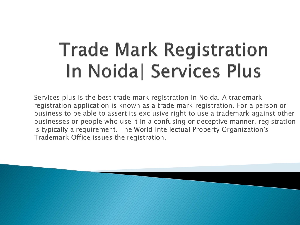 PPT Trade Mark Registration In Noida PowerPoint Presentation Free