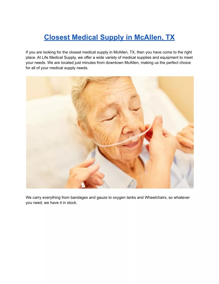 Ppt Closest Medical Supply In Mcallen Tx Powerpoint Presentation