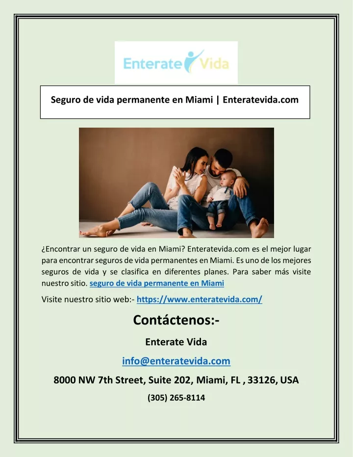 Ppt Seguro De Vida Permanente En Miami Enteratevida Powerpoint