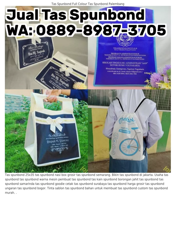 Ppt Wa Harga Jasa Sablon Tas Spunbond Jual Tas Kain